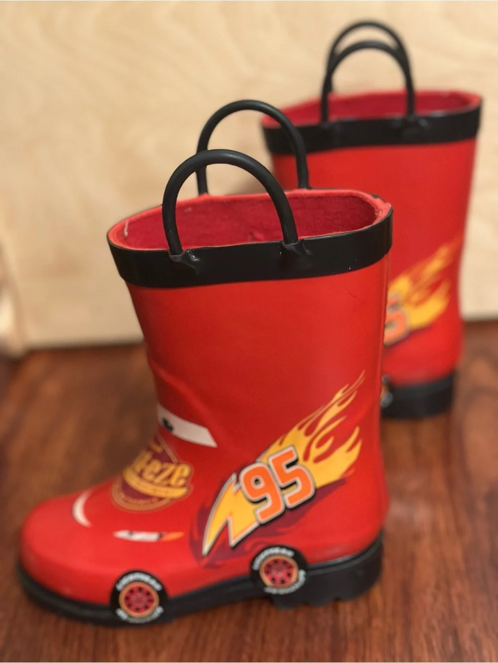 Disney Lightning McQueen Red Kids Rain Boots
